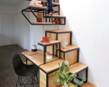 a man standing on a staircase.