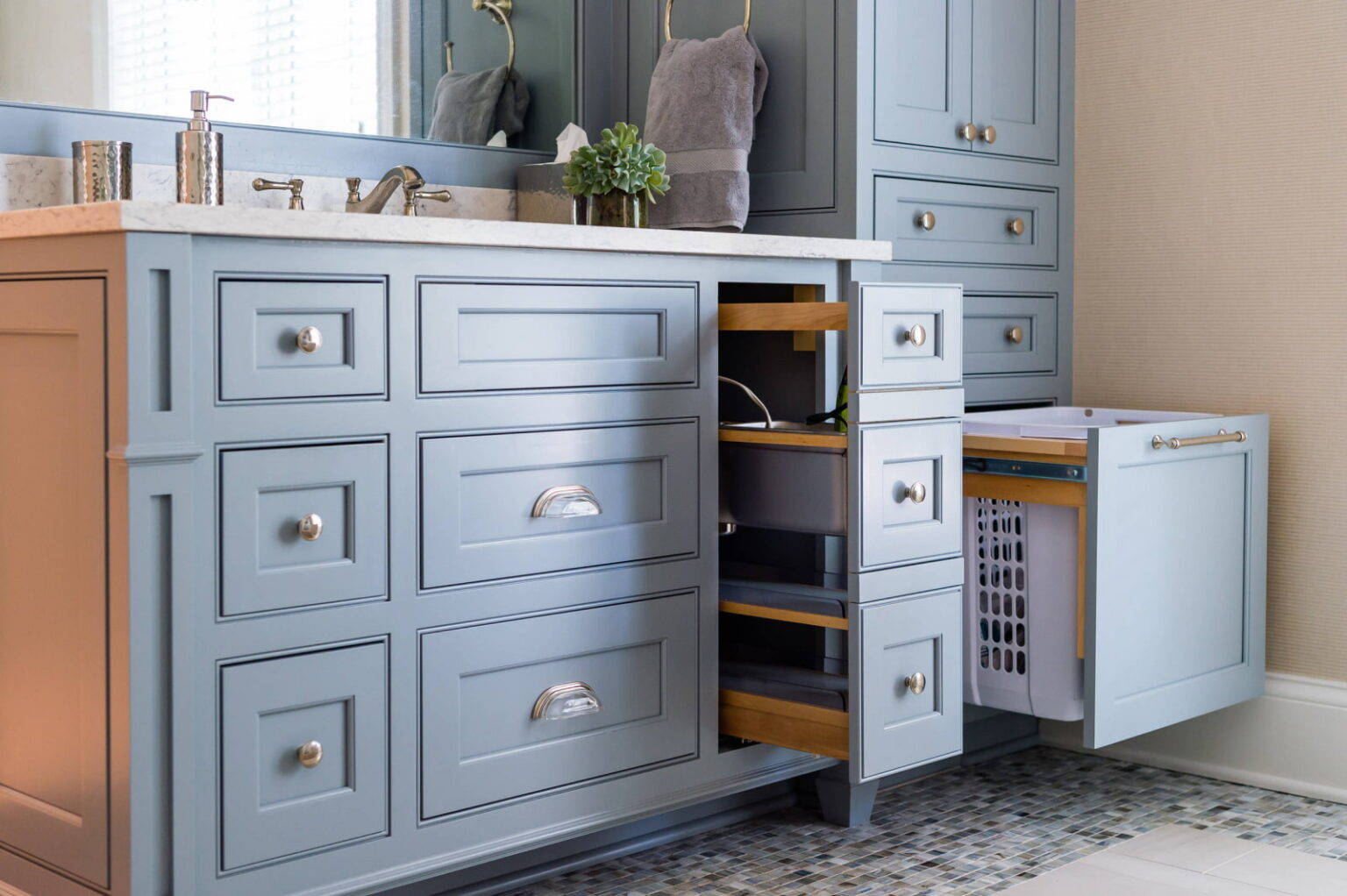 Image showcasing 15 bathroom storage ideas for organization