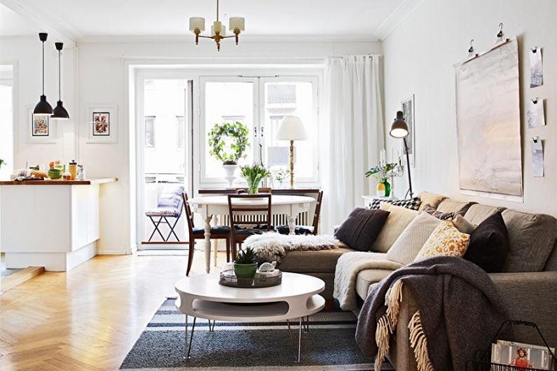 a living room with a couch and a coffee table.