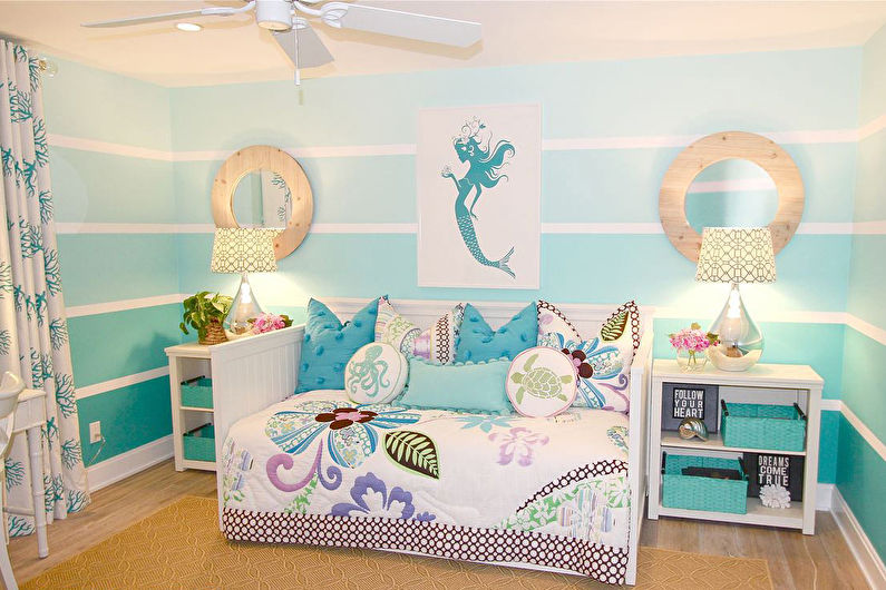 a mermaid themed bedroom.