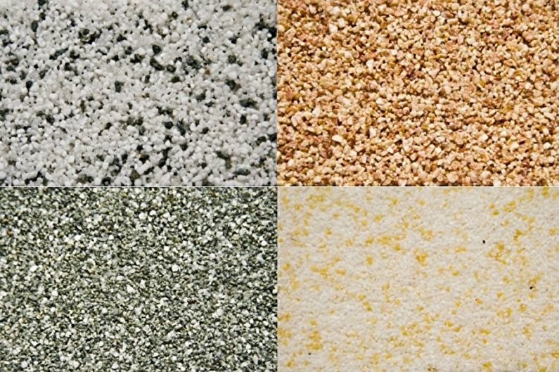 four different types of sand in different colors.