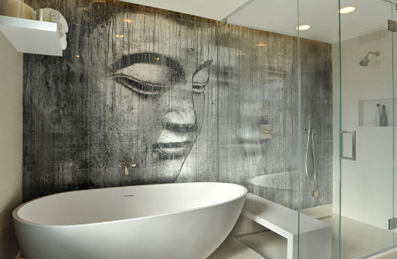 A yellow stairway with a bicycle leaning against it.