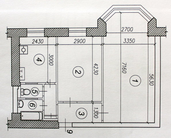 A floor plan for a small apartment.