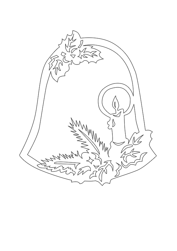 Christmas bell coloring page.