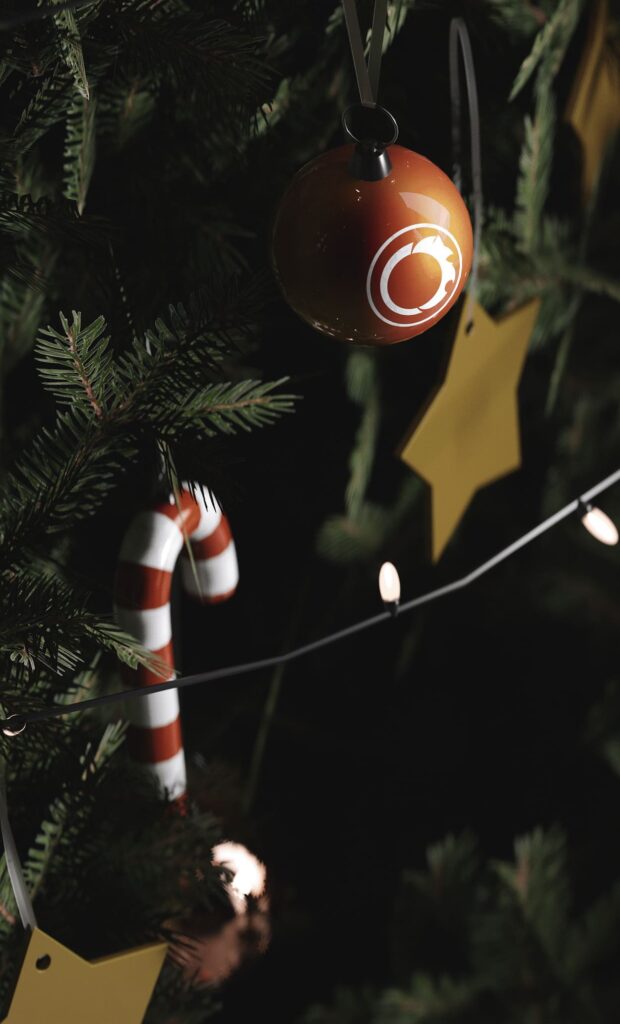 A christmas tree with ornaments on it.