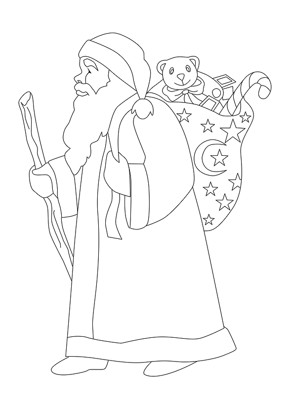 Santa claus coloring page.