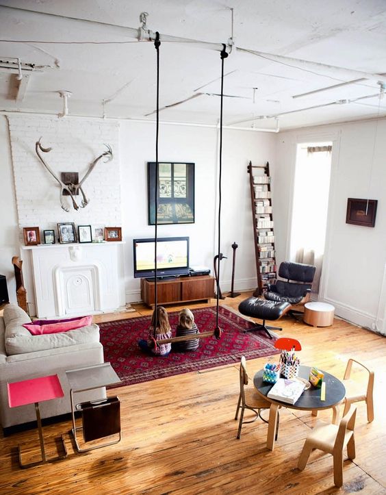 Swings in the apartment 15 examples LanaSpace